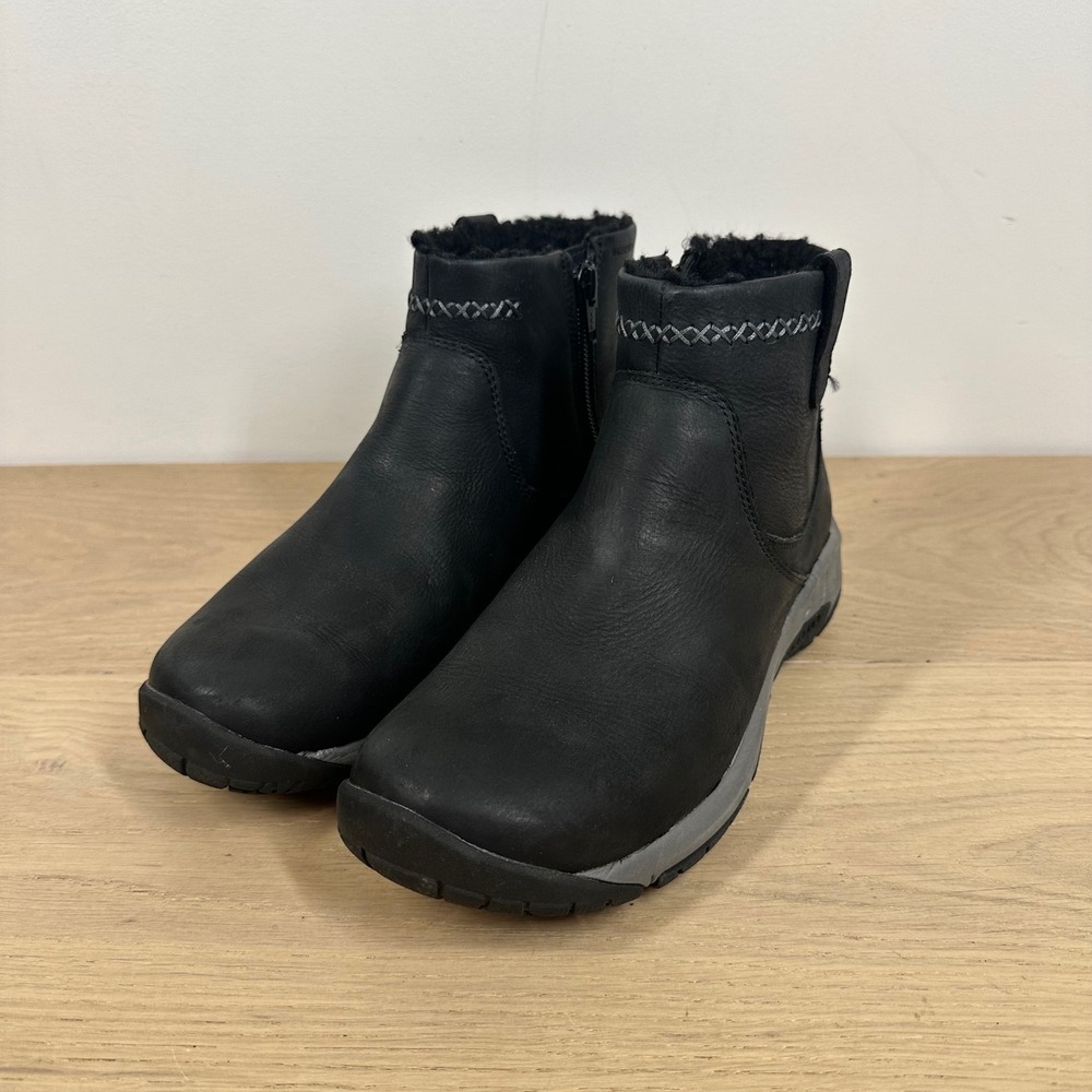 Merrell Encore Ice 4 Boots Women 6 Black Leather Ankle Winter Warm